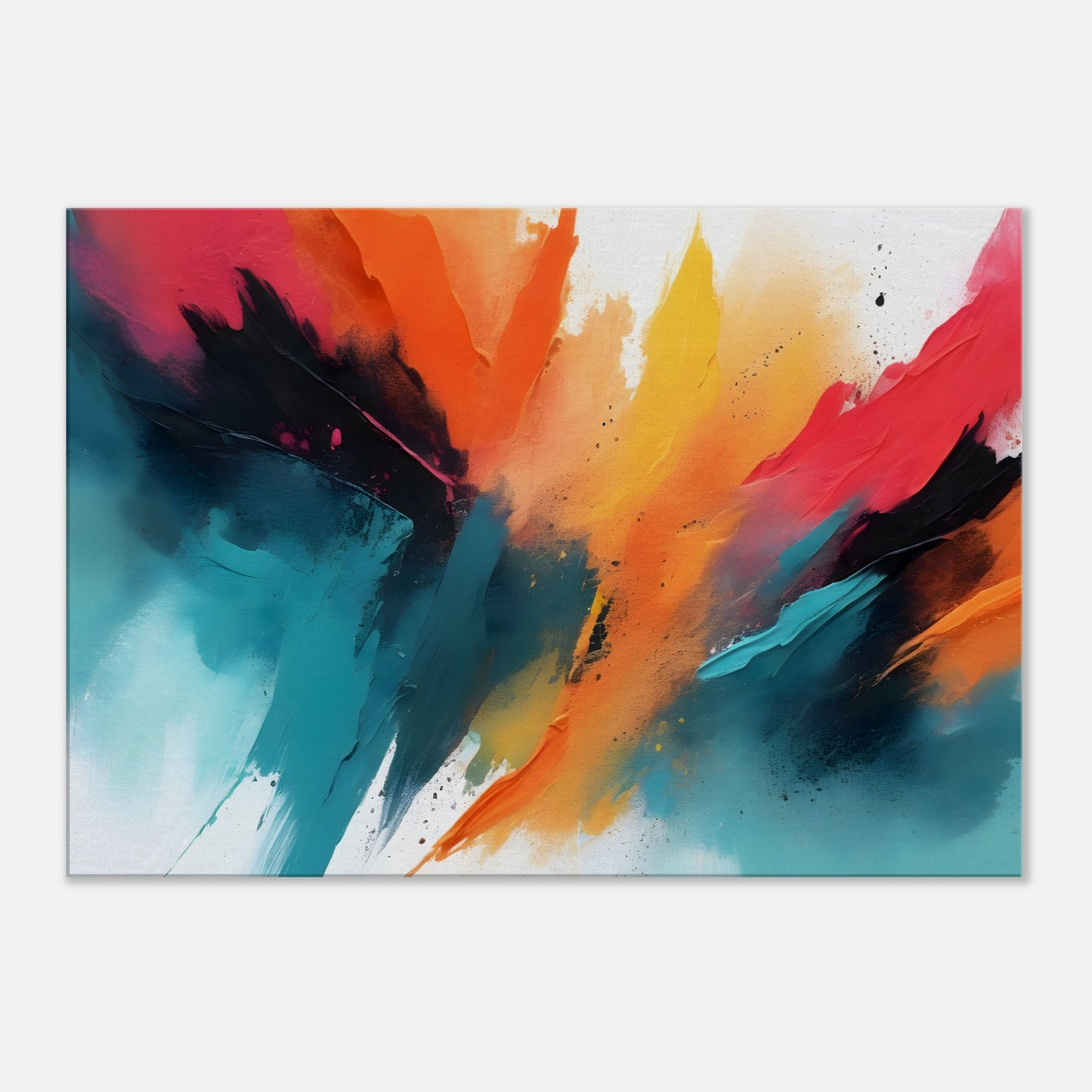 Chromatic Whisper: Abstract Color Splash Canvas Art