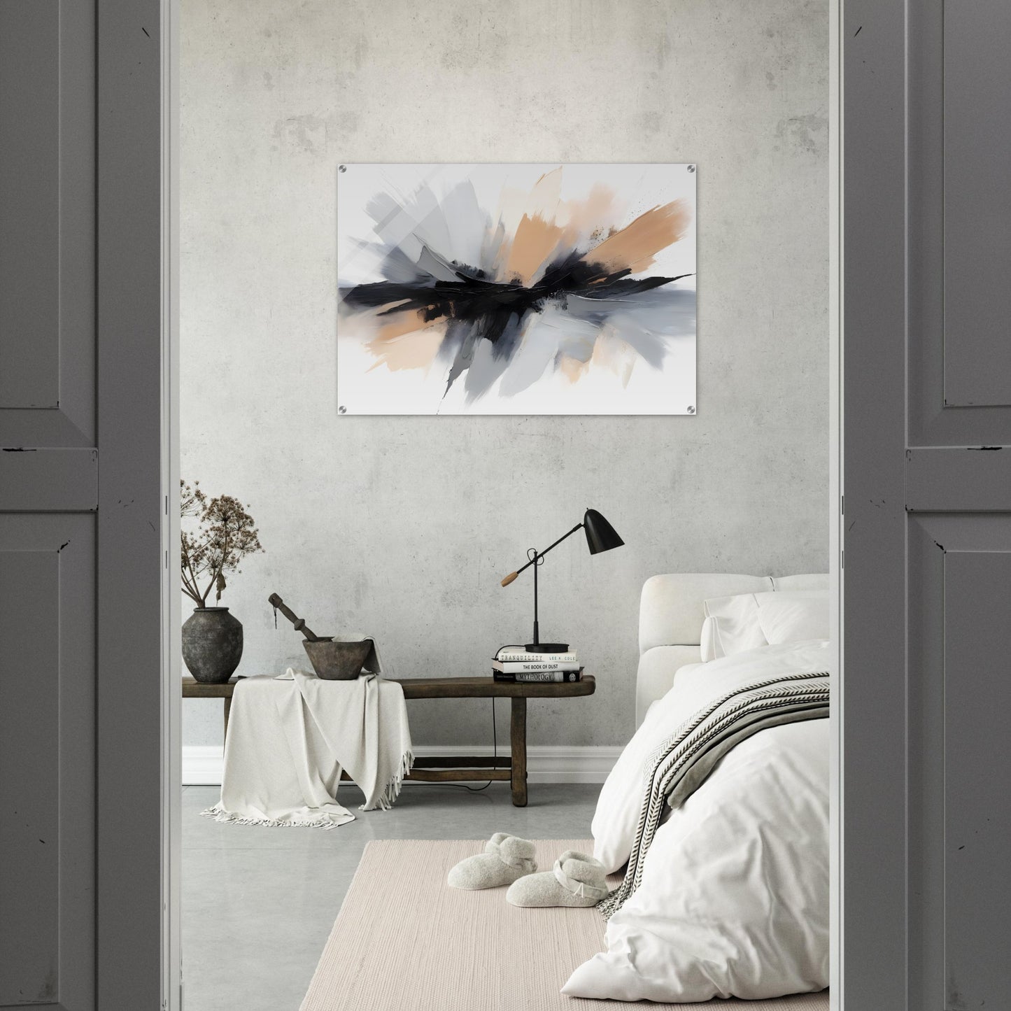 Enigmatic Brushstrokes: Abstract Minimalist Acrylic Art