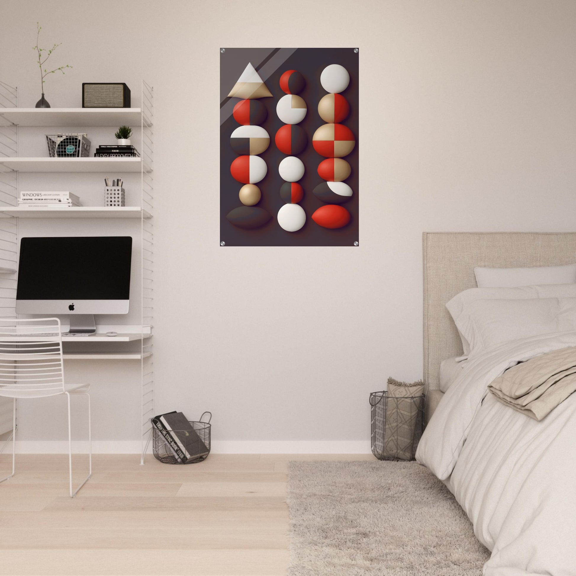 Geometric Joy - Minimalist Abstract Christmas Wall Art