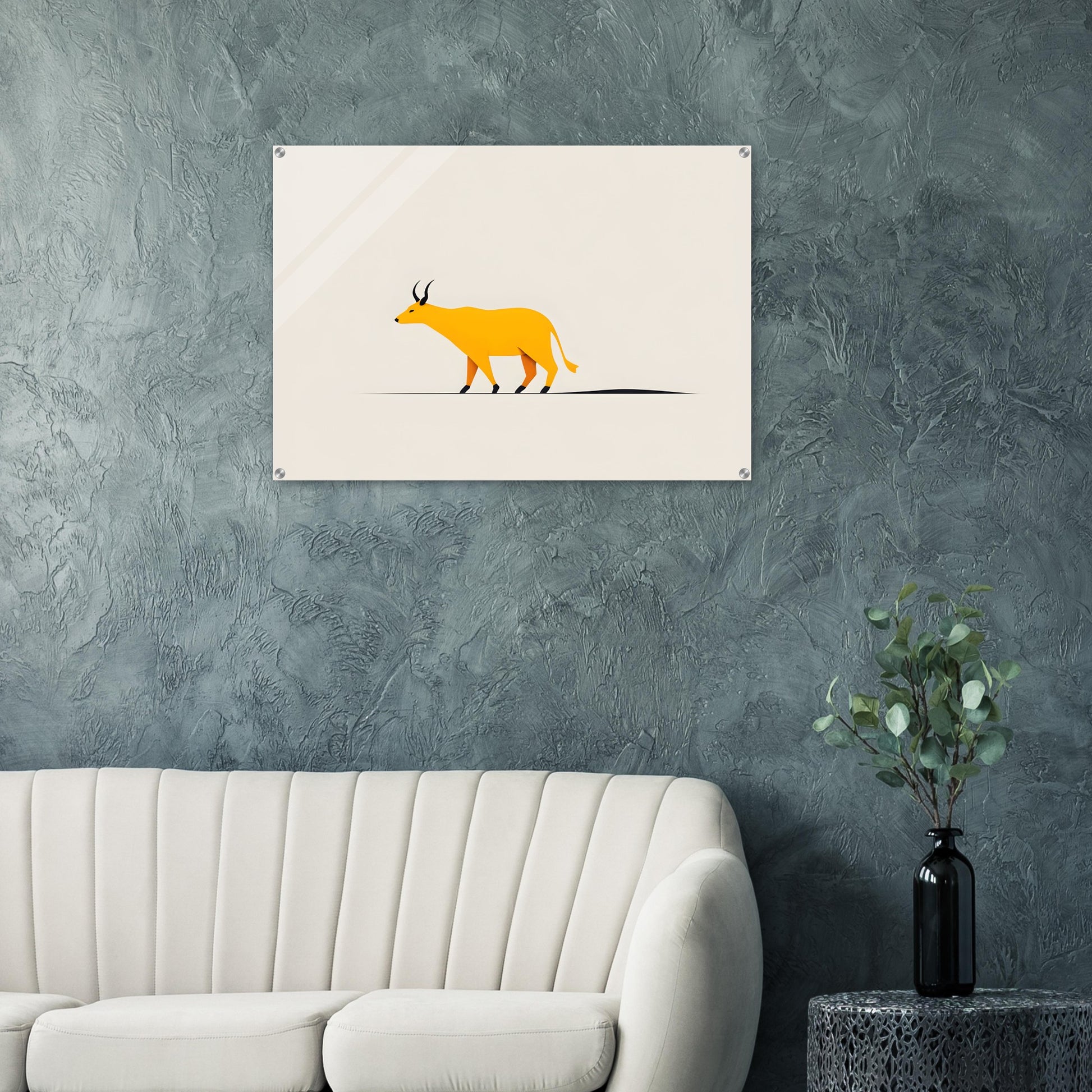 Golden Serenity - Minimalist Abstract Acrylic Wall Art