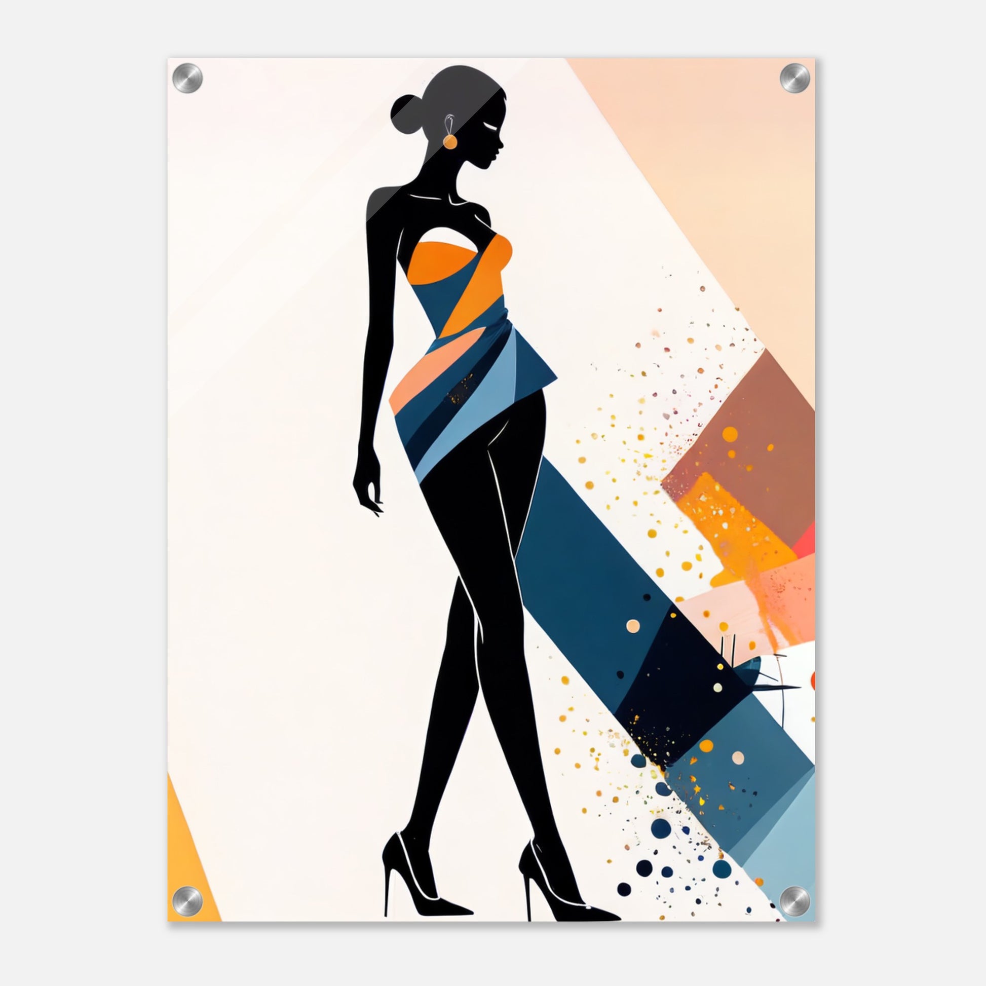 Acrylic print, plexiglass, wall art,Stride of Elegance 1 - Geometric Grace Collection