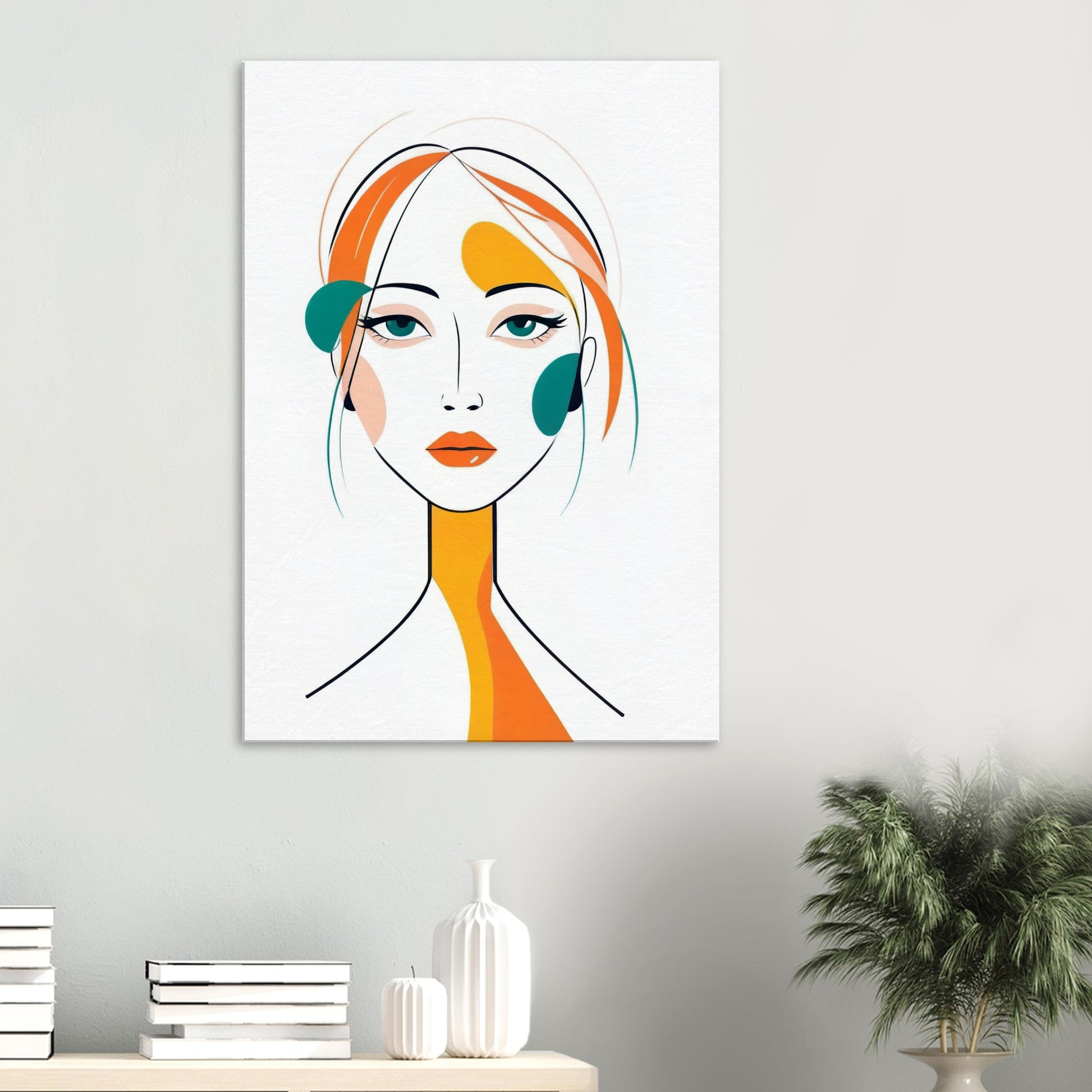 Elegance - Minimalist Abstract Female Portrait Canvas Art