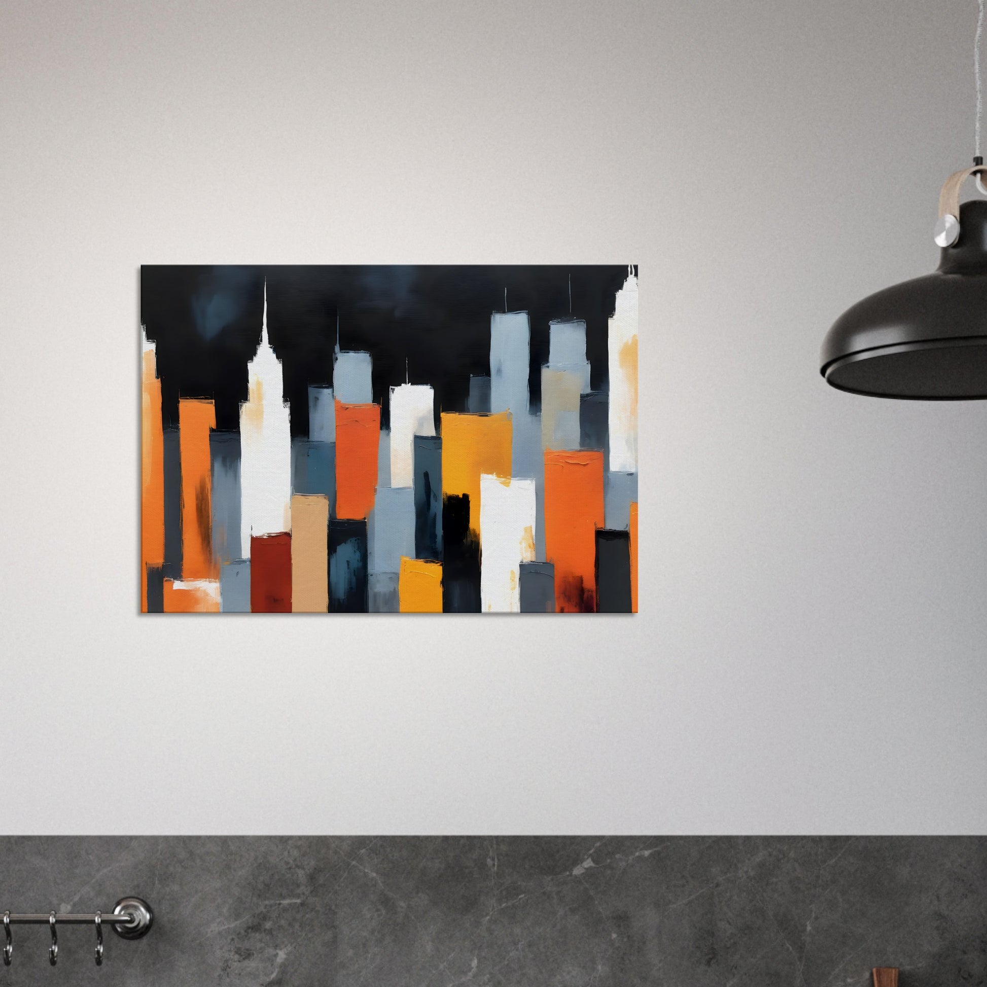 Serene Urban Silhouettes: Minimalist Skyline Canvas Art