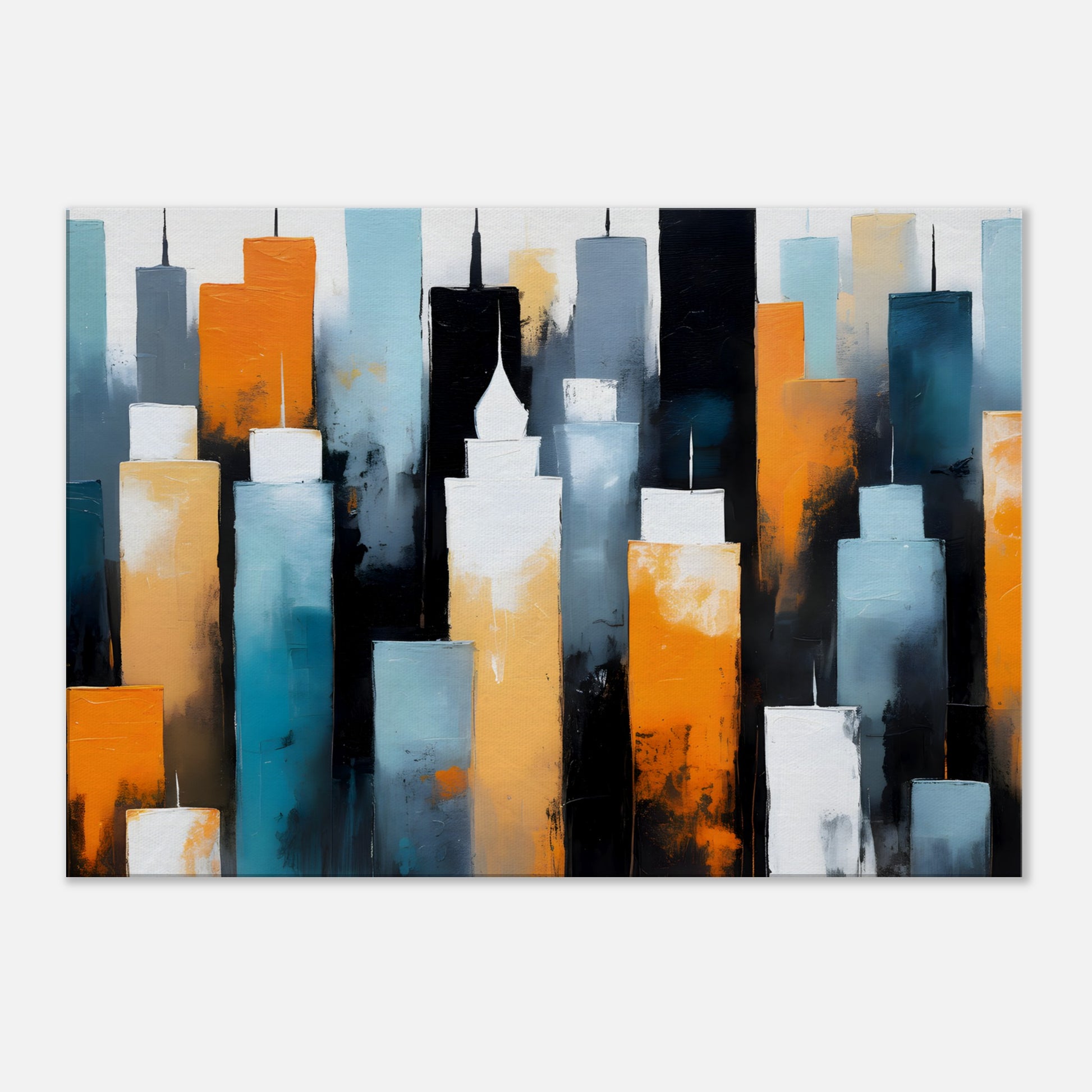 Majestic Cityscape: Abstract Skyline Canvas Art