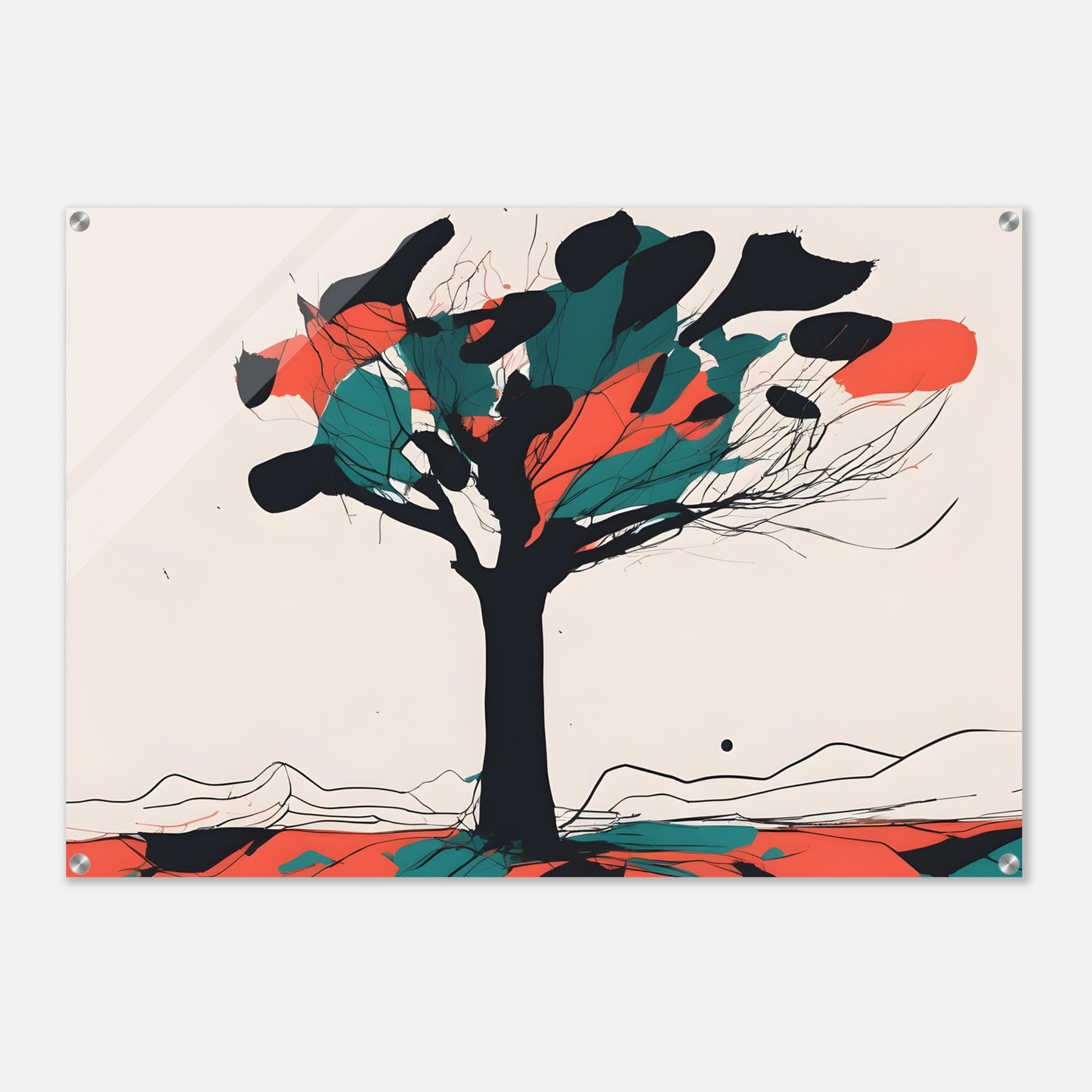 Dancing Leaves - Minimalist Tree Acrylic Print for Modern Decor