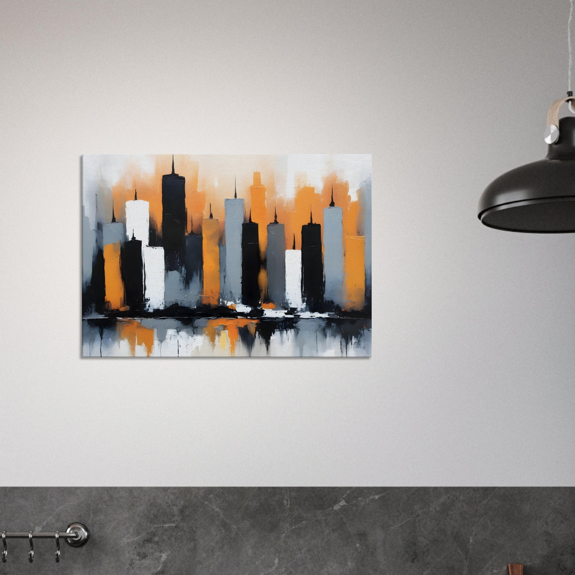 Dreamy Cityscape Hues: Minimalist Canvas Print