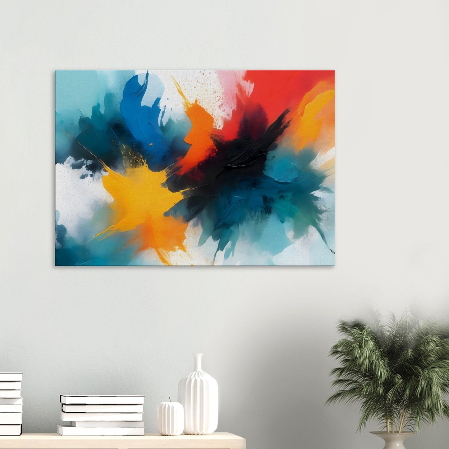 Vibrant Fusion: Abstract Minimalist Canvas Art