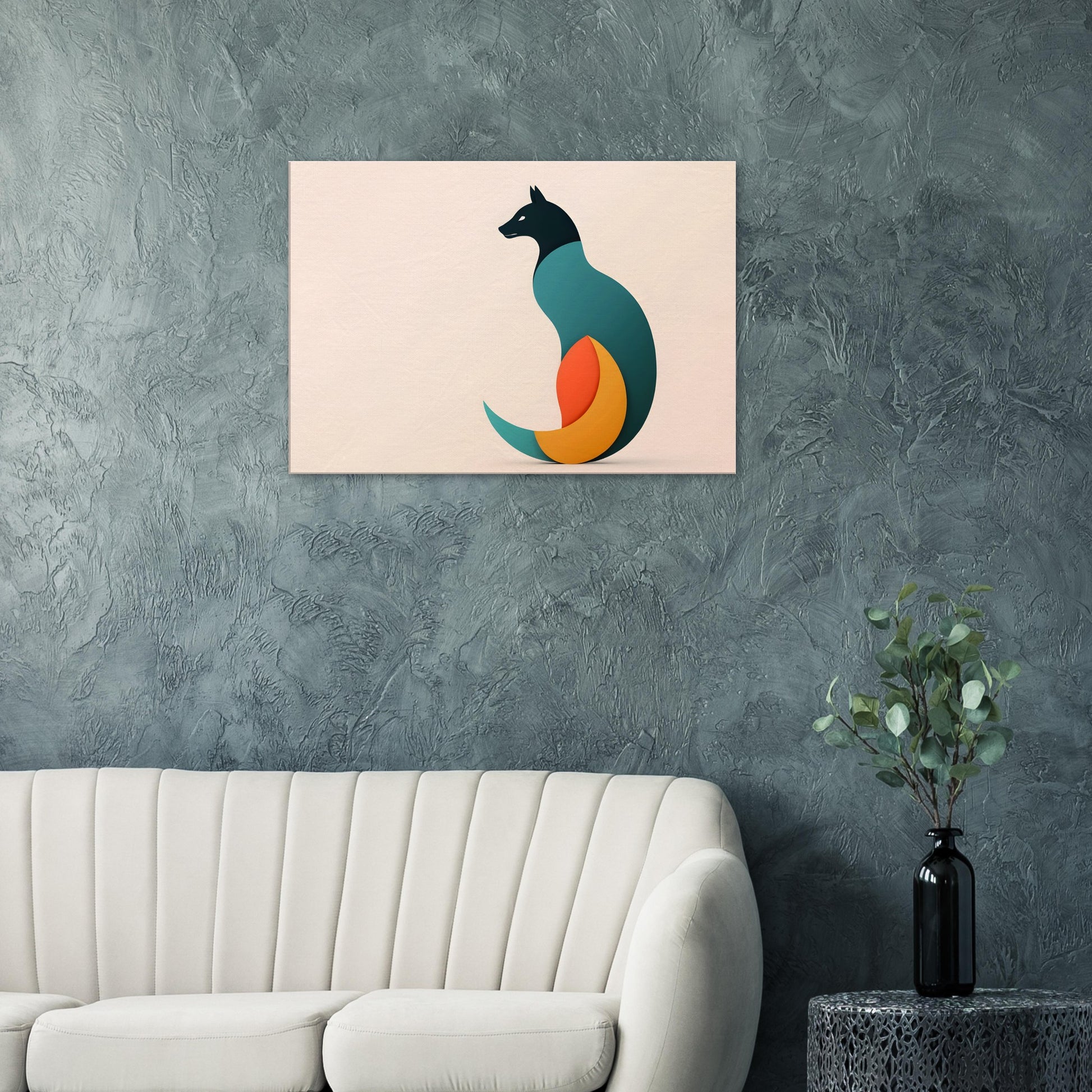 Harmony - Minimalist Abstract Dog Art Canvas Print