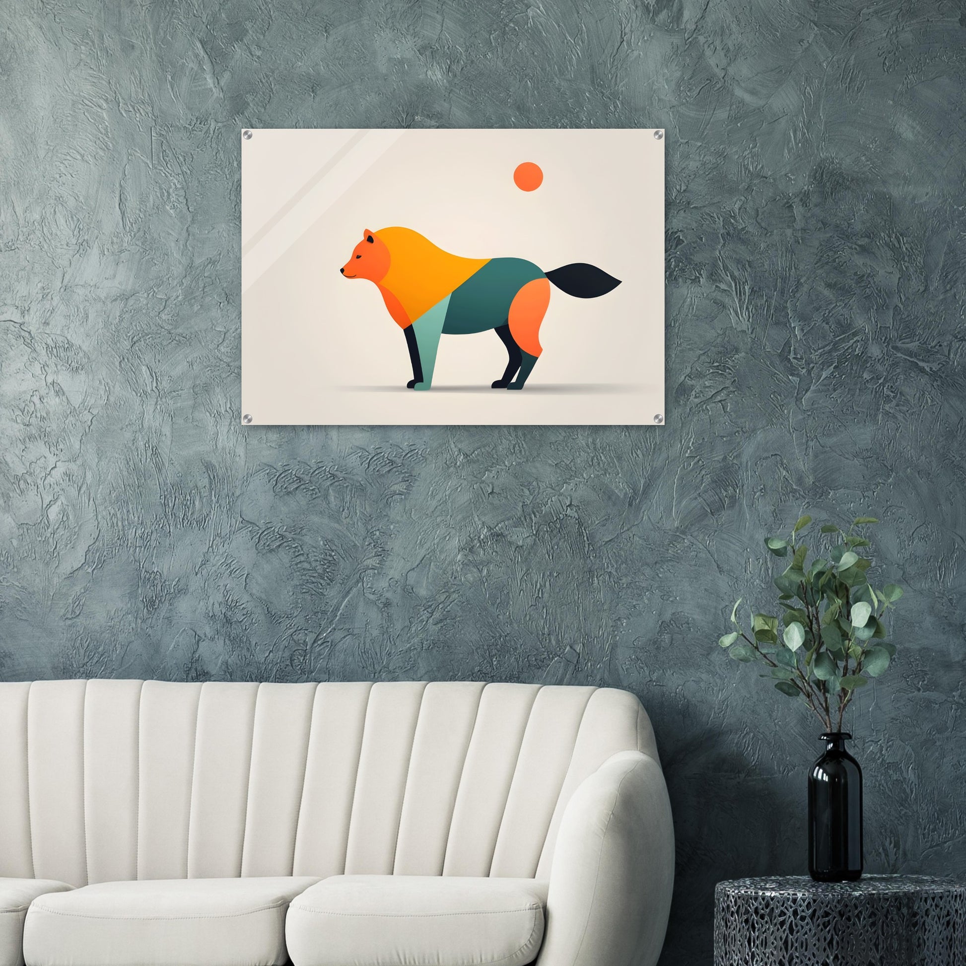 Vibrant Abstract Animal - Minimalist Acrylic Wall Art for Home