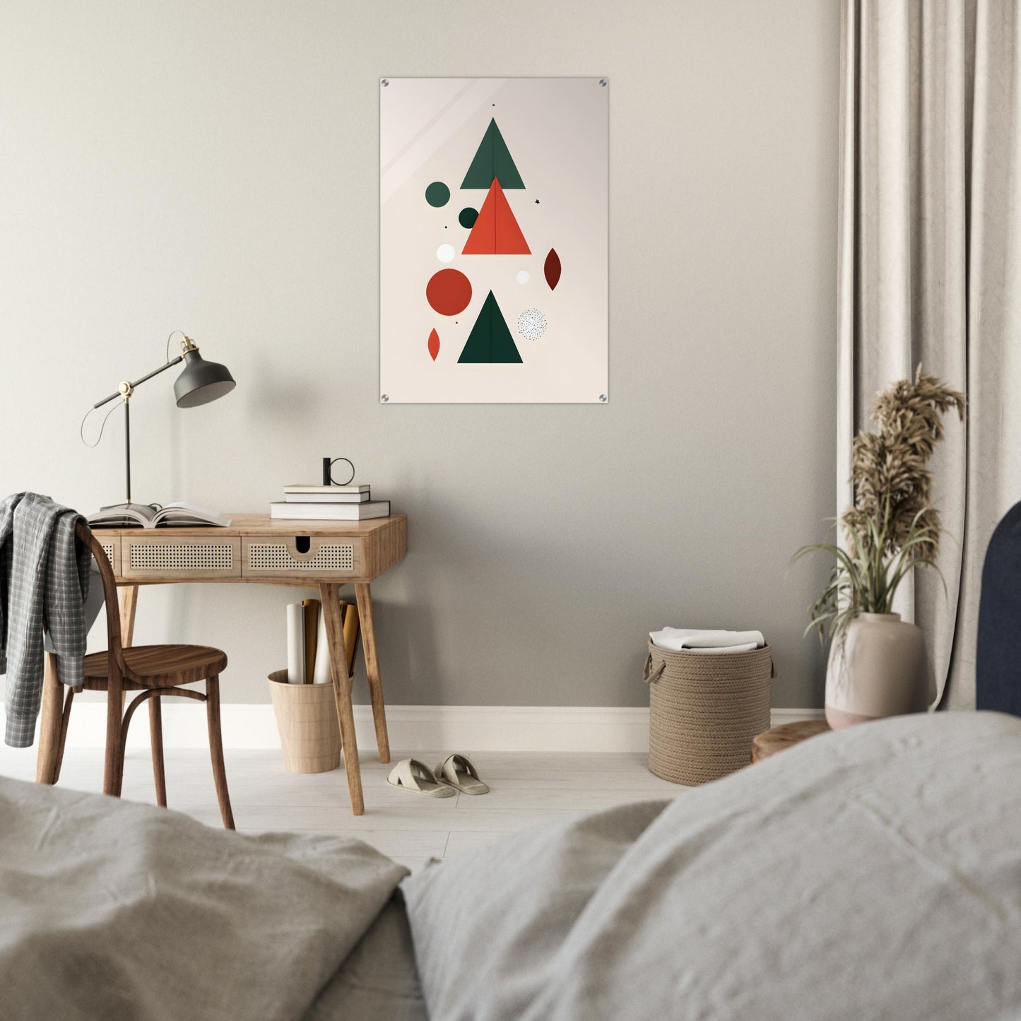 Festive Geometry - Minimalist Abstract Christmas Acrylic Art