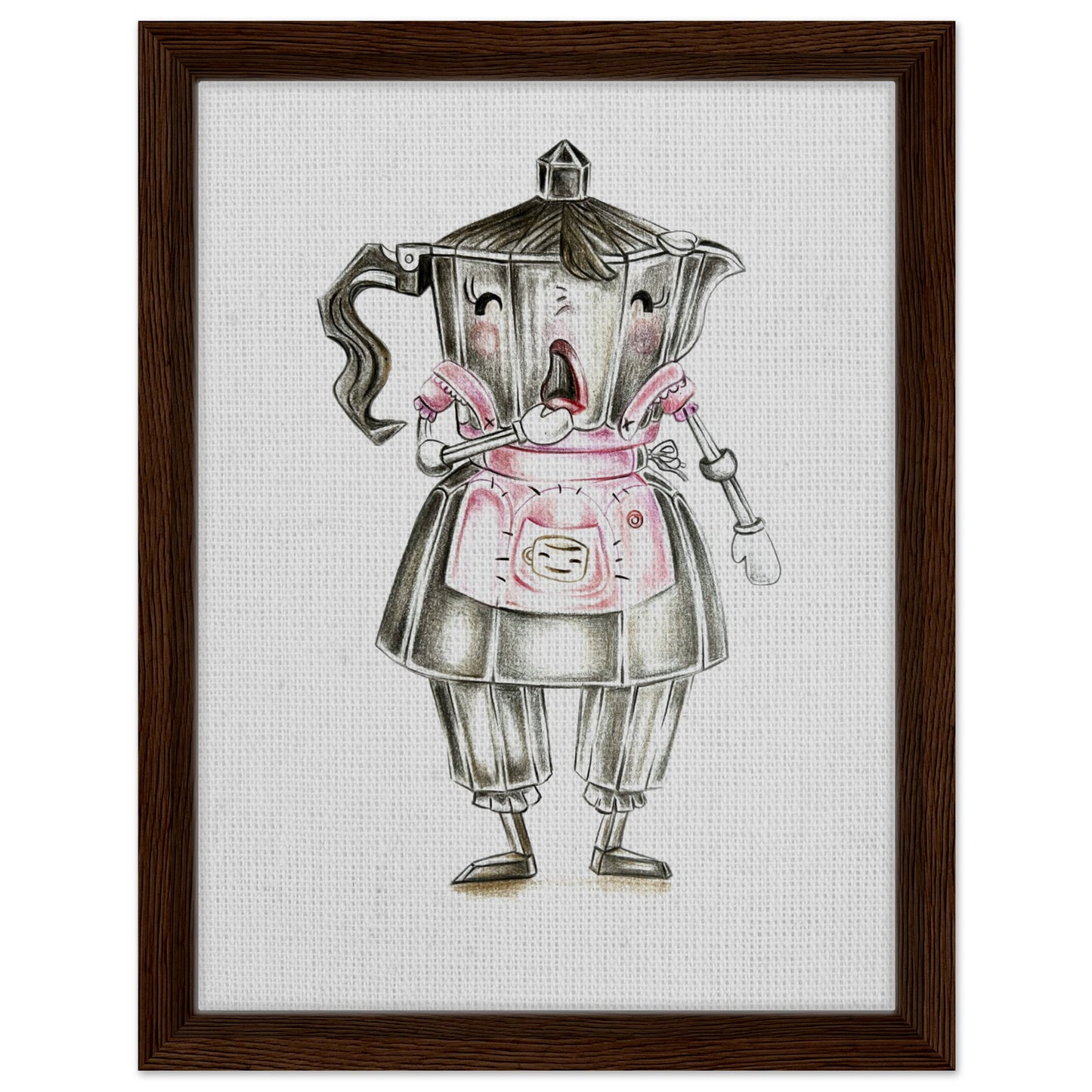 The Singing Barista Framed Canvas Art for Coffee Lovers