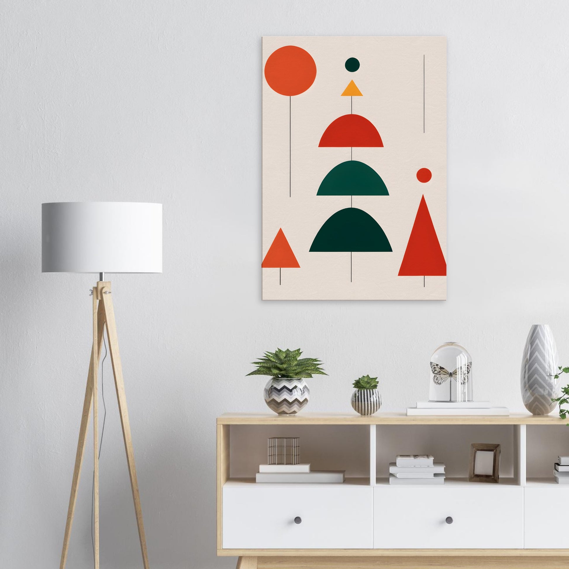 Geometric Christmas Melody - Minimalist Canvas Print