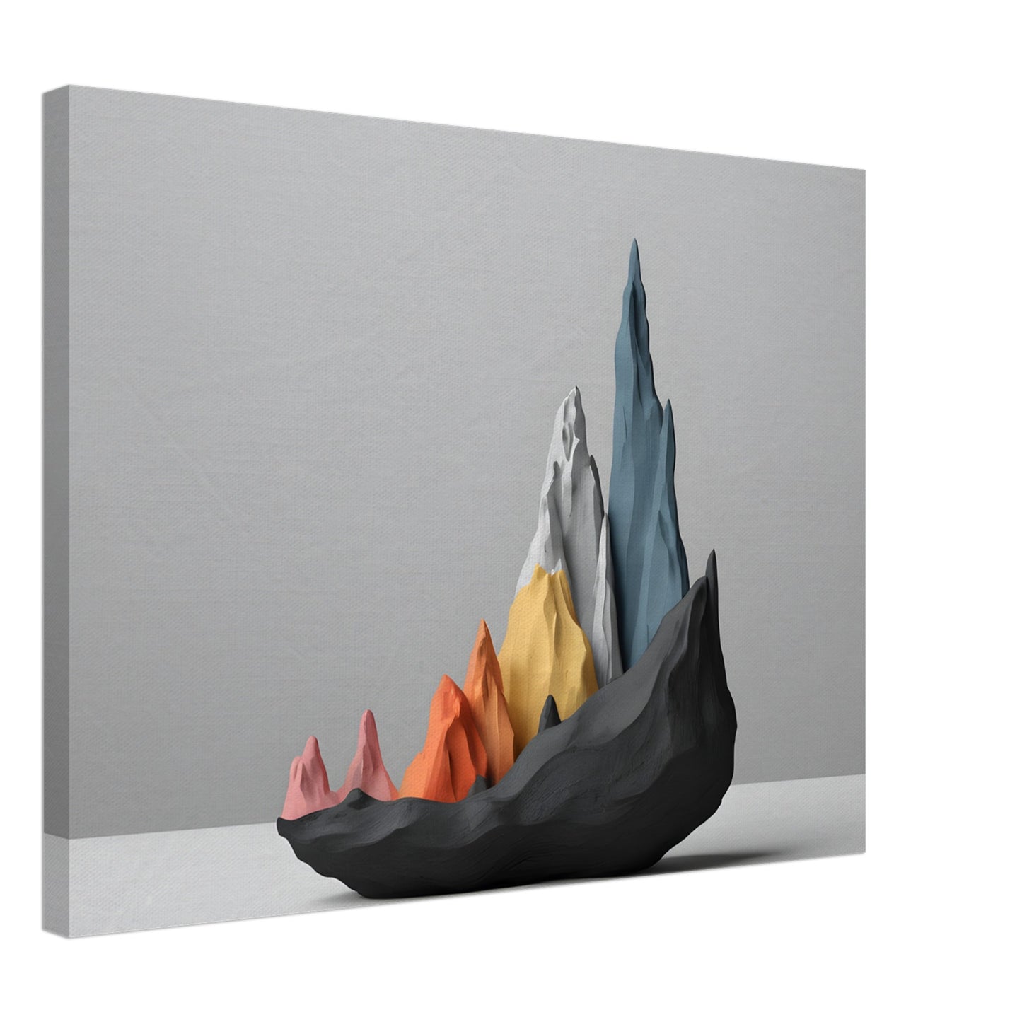 Minimalist Abstract Mountain Sculpture Canvas Print