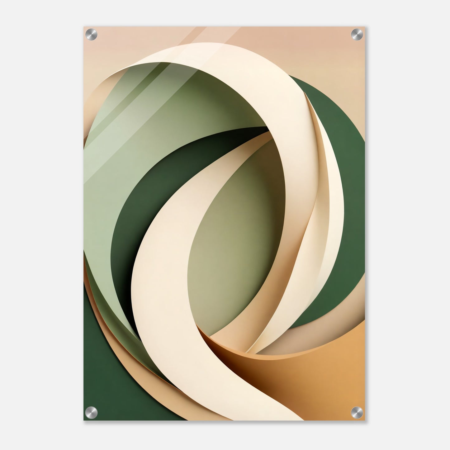 Acrylic glass wall art, Serene Earthy Tones: Minimalist Leaf Acrylic Artwork