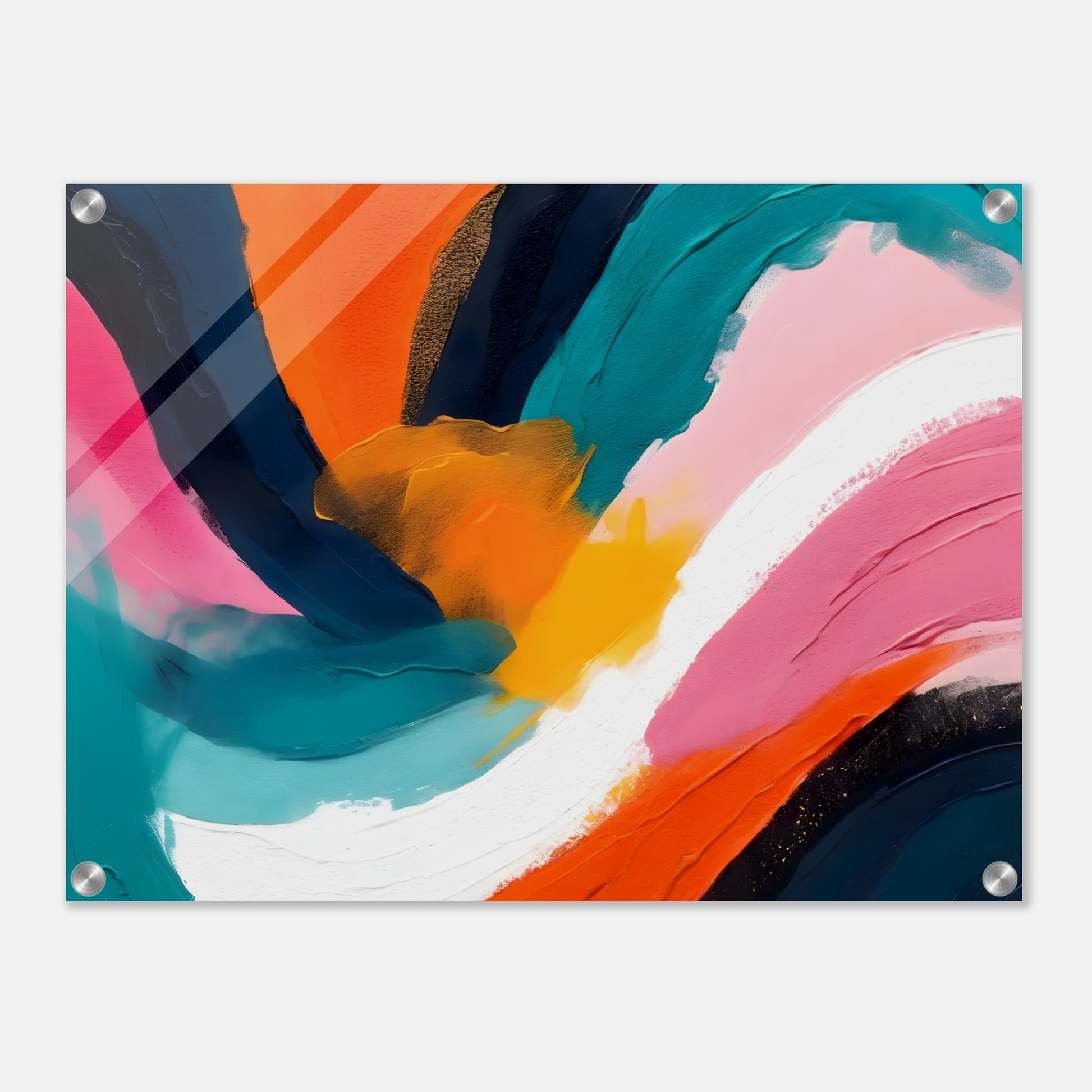 Luminous Waves: Minimalist Abstract Acrylic Print