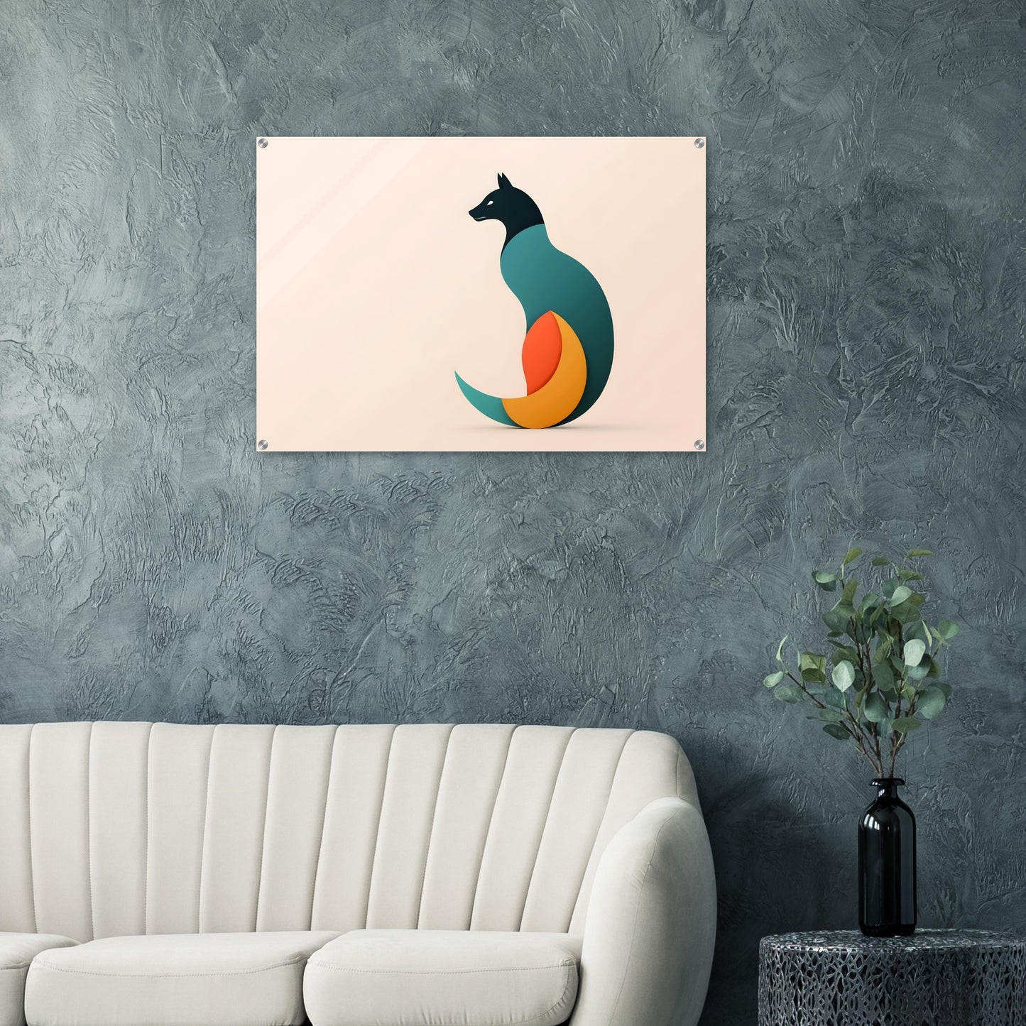 Serene Canine - Minimalist Abstract Acrylic Art Print