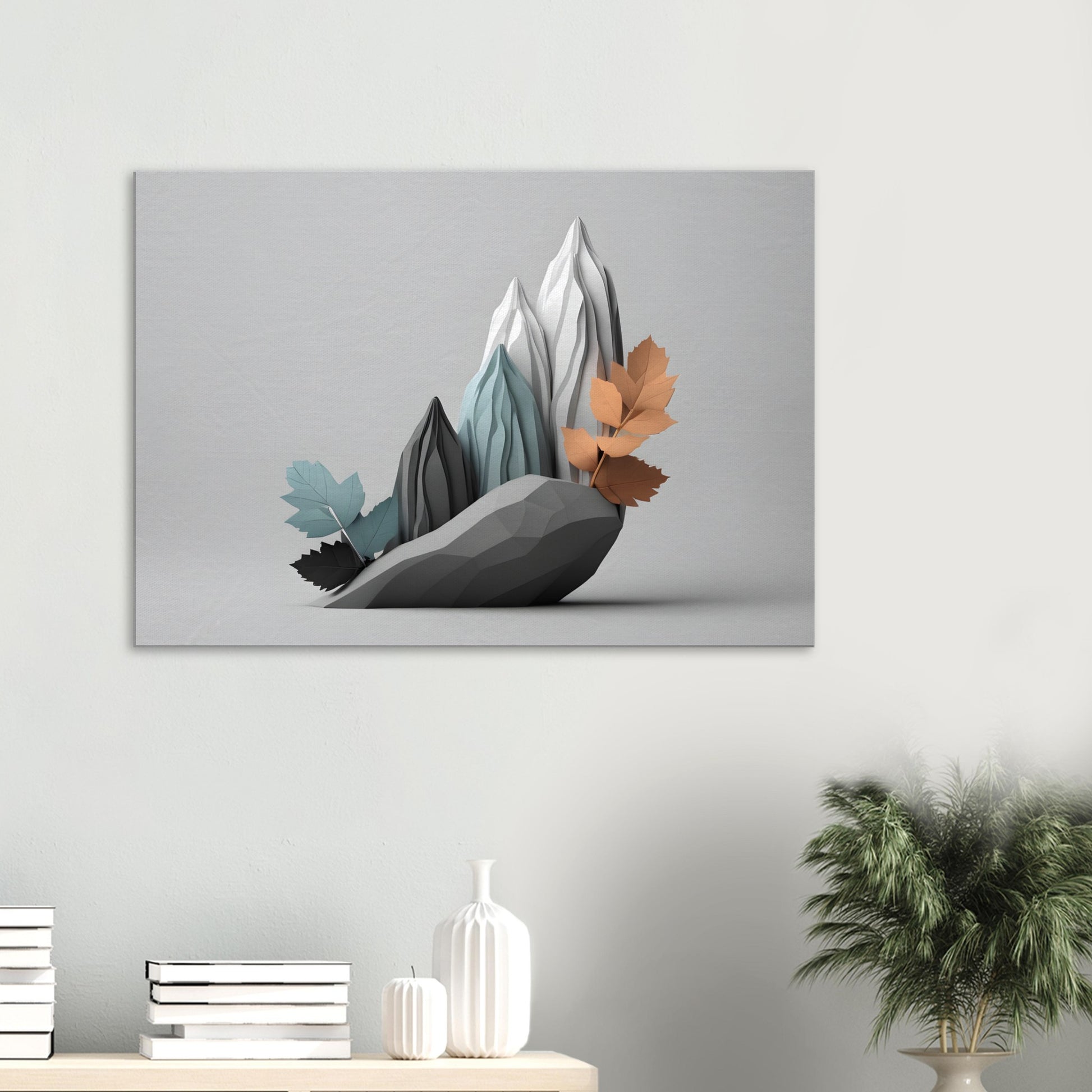 Minimalist Abstract Mountain Landscape Canvas Print Art