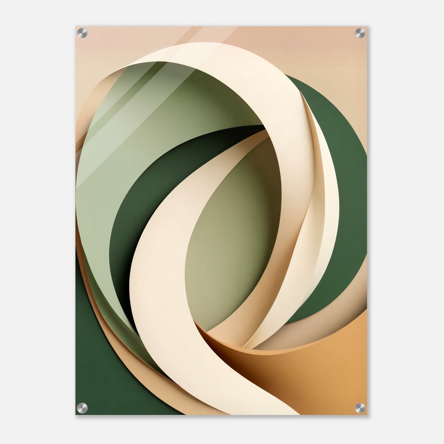 Acrylic glass wall art, Serene Earthy Tones: Minimalist Leaf Acrylic Artwork