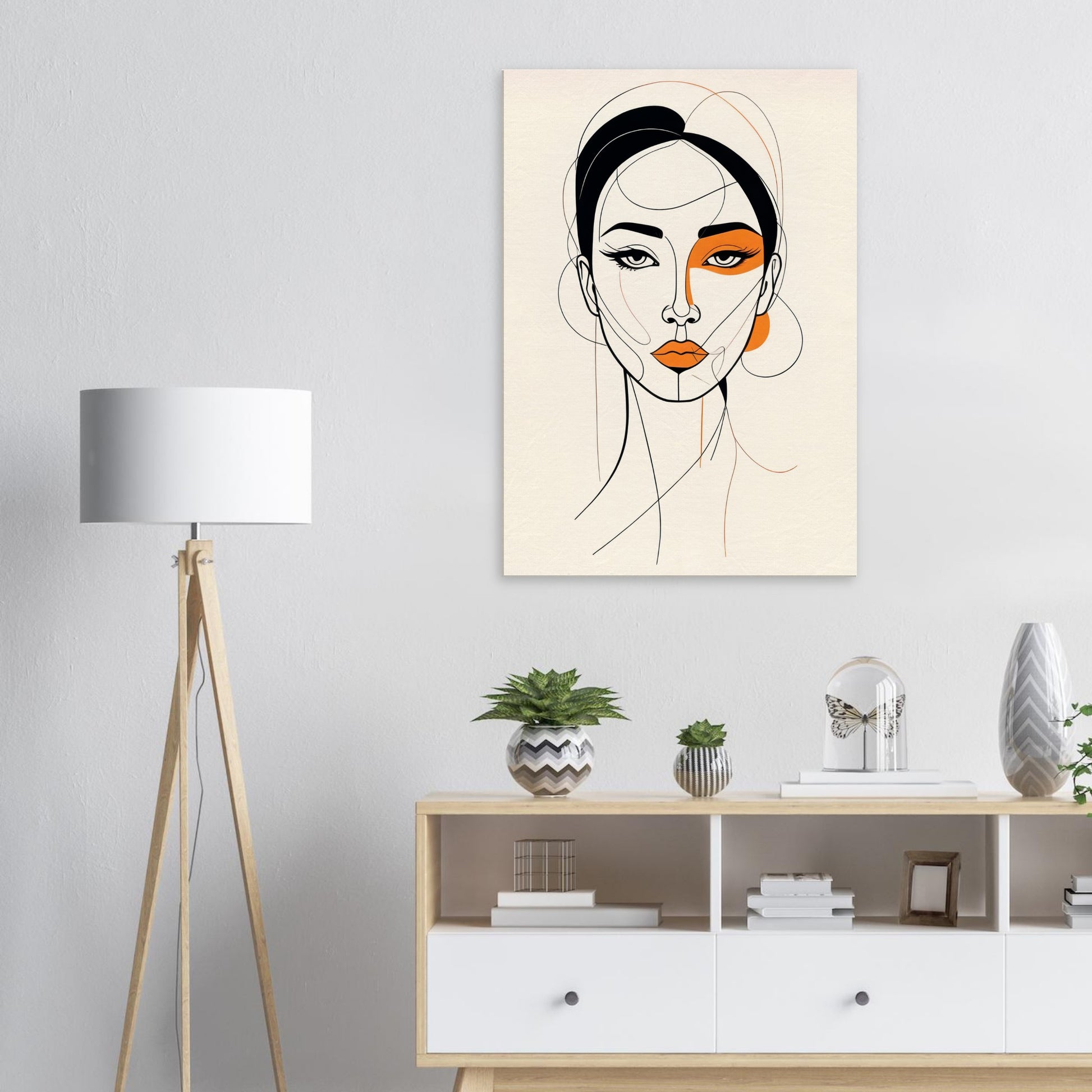 Ethereal Visage - Minimalist Abstract Canvas Art for Modern Spaces