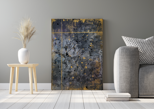 Golden Abyss - Original Painting - Canvas, One-of-a-Kind Artwork in a decor